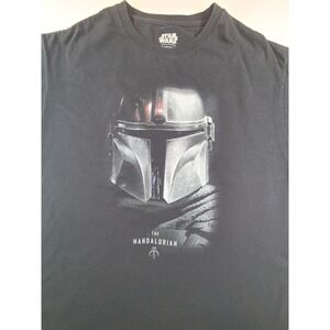 Star Wars The Mandalorian Graphic T-Shirt Mens 2XL Black Fifth Sun Din Djarin